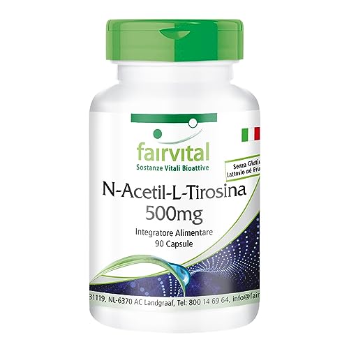 Fairvital | N-Acetil-L-Tirosina - 90 Capsule Di Nalt Fper 3 Mesi - Altamente Dosato, Forma Sviluppata Della L-Tirosina