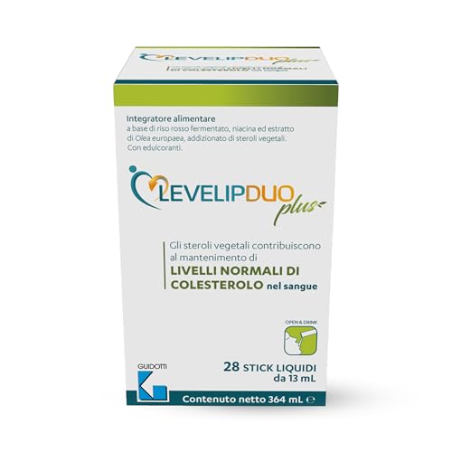 Levelipduo Plus, Integratore Alimentare Con Steroli Vegetali Aggiunti, Riso Rosso Fermentato, Olea Europea E Vitamina B3. Per Livelli Di Colesterolo N