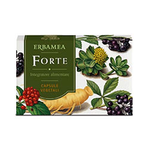 Erbamea Integratore Alimentare Forte Ginseng, Eleuterococco, Rhodiola, 24 Capsule Da 480 Mg Color Standard