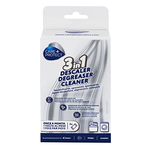 Care + Protect 3 In 1 Anticalcare, Sgrassante E Igienizzante, Per Lavastoviglie E Lavatrice, Universale, Originale, Professionale, In Polvere, 6 Busti