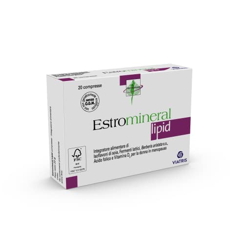 Estromineral Lipid Integratore Alimentare Menopausa Con Isoflavoni Di Soia, Fermenti Lattici, Berberis Aristata E Vitamina D3, Senza Glutine E Lattosi