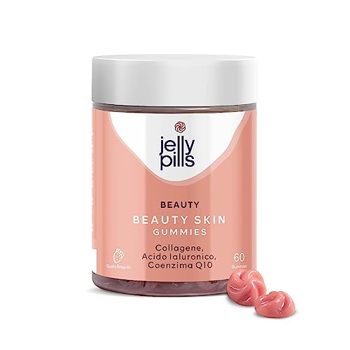 Jelly Pills® Collagene Idrolizzato Gummies Con Acido Ialuronico Coenzima Q10 E Vitamina C - Senza Zuccheri Aggiunti - 60 Gummies Per 2 Mesi, Antiossid