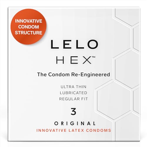 Lelo Hex Original Preservativisottili Rinforzati, Leggermente Lubrificati Condom, Preservativi Con Rilievi E Nervature, Diametro 54 Mm (Confezione Da