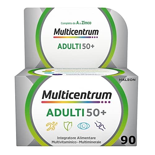 Multicentrum Adulti 50+, Integratore Alimentare Multivitaminico Con Vitamina B E Vitamina D, Contro La Stanchezza Per Adulti Oltre 50 Anni, 90 Compres