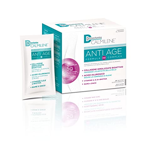 Calmilene Anti Age Formula High Dosage Complex - Collagene Integratore Alimentare - Con Collagene E Acido Ialuronico - 5G Di Collagene - 30 Integrator