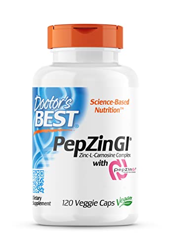Doctor'S Best, Pepzingl, Complesso Di Zinco-L-Carnosina, 120 Capsule Vegane, Testato In Laboratorio, Minerali, Senza Glutine, Senza Soia, Vegetariano