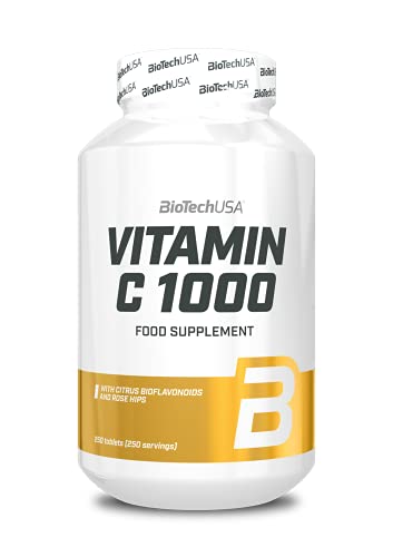 Biotechusa Vitamina C 1000 + Bioflavonoids | Fonti Multiple | Supporto Immunitario | Rosa Canina, Sambuco E Limone, 250 Compresse