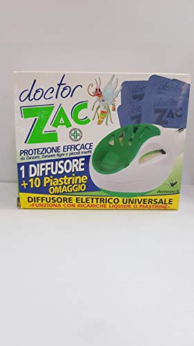 Doctor Zac Diffusore + 10 Piastrine (Funziona Sia Con Piastrine Che Con Ricarica Liquida)