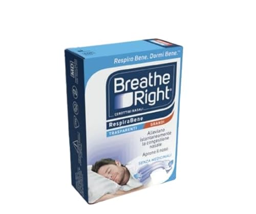 Cerotti Nasali Breathe Right Trasparenti Grandi 30 Pezzi