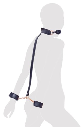 Bad Kitty Gag E Cuffs Nero/Oro Rosa