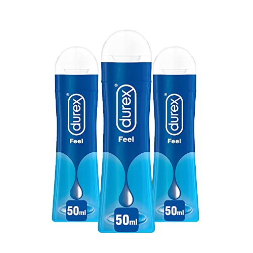 Durex Gel Feel 50Ml X3, Gel Lubrificante Sessuale Intimo, A Base D'Acqua, 150 Ml, 3 Confezioni