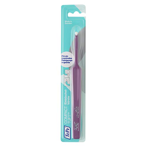 Tepe Compact Tuft Spazzolino Da Denti Con Testina Rotonda Per Una Pulizia Accurata Della Bocca Anche In Impianti O Protesi Colorati
