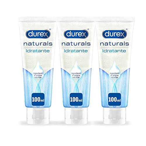 Durex Naturals Gel Lubrificante Idratante Con Acido Ialuronico, 100 Ml X 3