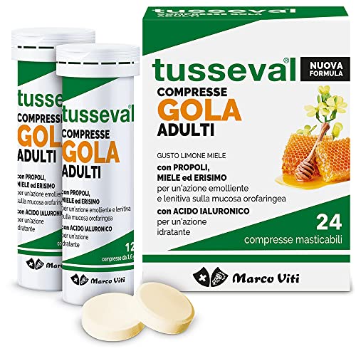 Marco Viti Tusseval Gola Adulti Integratore Alimentare, 24 Compresse Masticabili