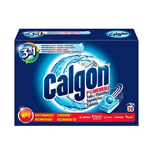 Calgon Powerball Tabs Anticalcare Lavatrice 3 In 1, 1 Confezione Da 30 Pastiglie Di Anticalcare Per Lavatrci, Additivo Lavatrice Per Una Protezione Da