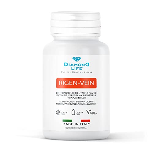 Rigen-Vein Integratore Nutraceutico Con Diosmina Esperidina Micronizzate E Mirtillo Per Vene Varicose, Gambe Gonfie, Capillari Rotti E Microcircolo - 