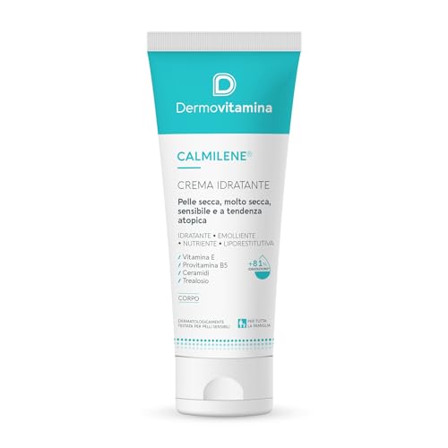 Calmilene Crema Idratante 250 Ml - Crema Idratante Corpo E Viso Ad Azione Prolungata, Nutriente, Liporestitutiva Ed Emolliente Indicata Per Adulti E B