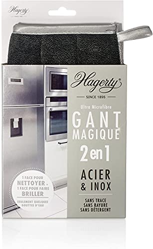 Hagerty Microfiber Glove Stainless Steel Guanto In Microfibra 23X13Cm I Guanto Per La Pulizia Di Superfici In Acciaio Acciaio Spazzolato Cromato Allum