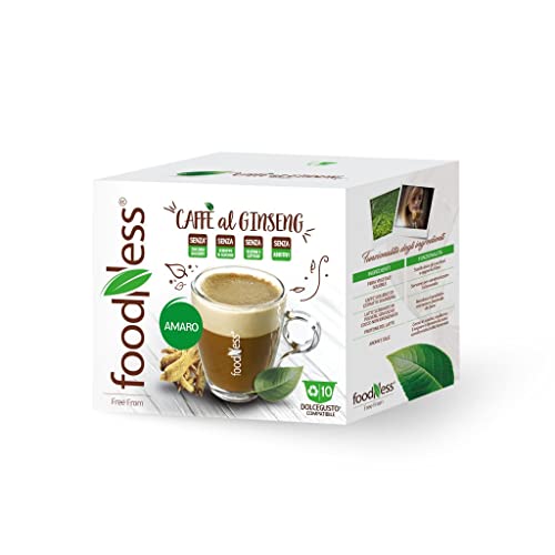Foodness - 1 Box Da 10 Capsule Di Ginseng Amaro, Capsule Compatibili Con Sistema Dolce Gusto, Preparato In Polvere Senza Additivi, Senza Glutine, Latt