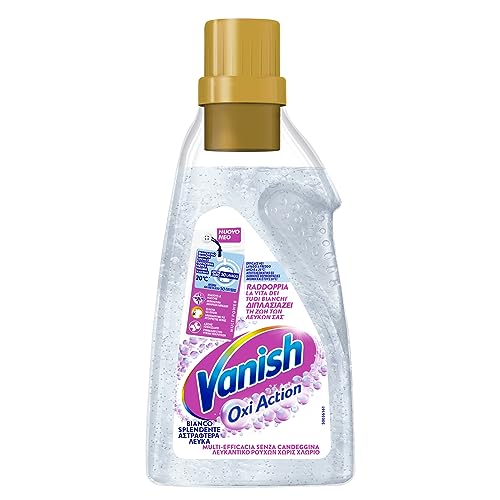 Vanish Oxi Action Multipower Gel Bianco Splendente, Smacchiatore Per Capi Bianchi, 1 Confezione Da 750 Ml Per Bucato, Additivo Lavatrice Multiazione S