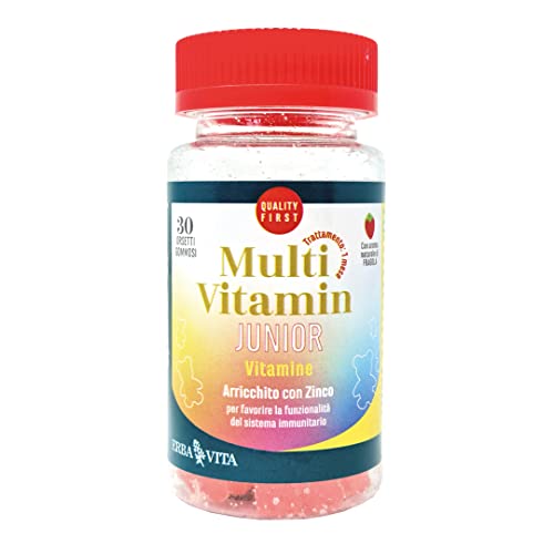 Erba Vita Multivitamin Junior Orsetti Gommosi, Integratore Alimentare A Base Di Vitamine Arricchito Con Zinco