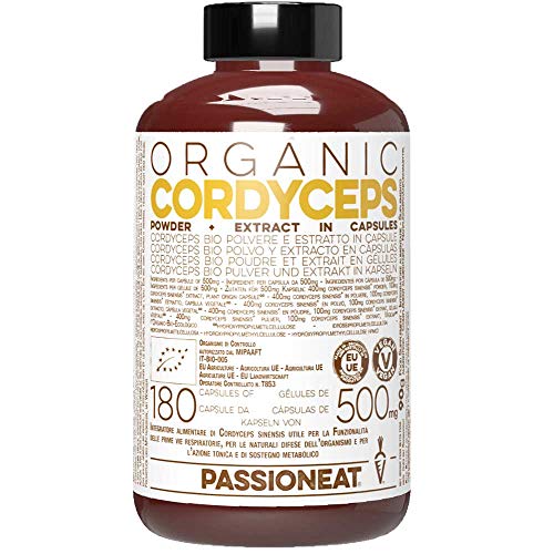 Cordyceps Sinensis Bio Europeo - Polvere E Estratto - 180 Capsule Veg Da 500Mg