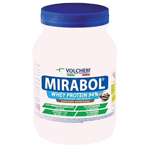 Volchem Mirabol Whey Protein 94, Integratore Alimentare Con Proteine Del Siero Del Latte, 22% Aminoacidi Ramificati, Con Arginina E Glutammina, Baratt