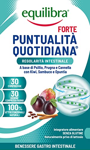 Equilibra Integratori Alimentari, Puntualità Quotidiana Forte, Integratore Con 10 Estratti Vegetali, Favorisce L'Eliminazione Dei Gas E La Regolarità