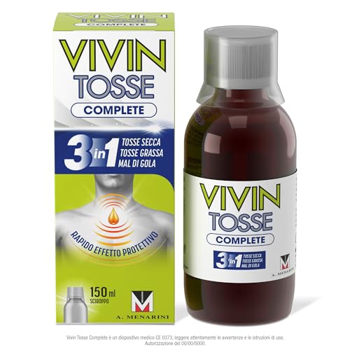 Vivin Tosse Complete - 150 Ml. Sciroppo Per Mal Di Gola, Tosse Secca E Tosse Grassa A Base Di Estratti Vegetali. Protegge E Promuove L'Idratazione Del
