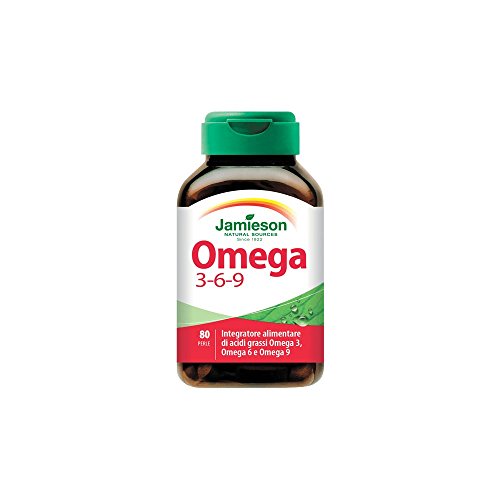 Jamieson Biovita Srl Omega 3-6-9 Integratore Di Olio Di Lino, Borragine, Pesce, 80 Perle