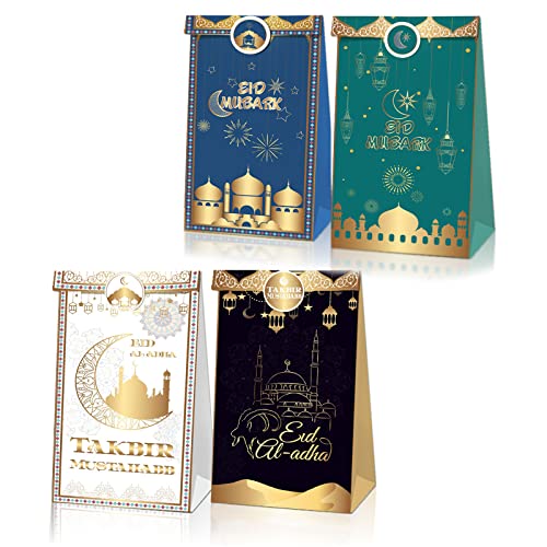 Supoetry 12 Pezzi Eid Mubarak Favore Sacchetti, Eid Mubarak Regalo Borsa, Eid Mubarak Regalo Borsa, Eid Mubarak Regalo Sacchetto, Per Bambini Musulman