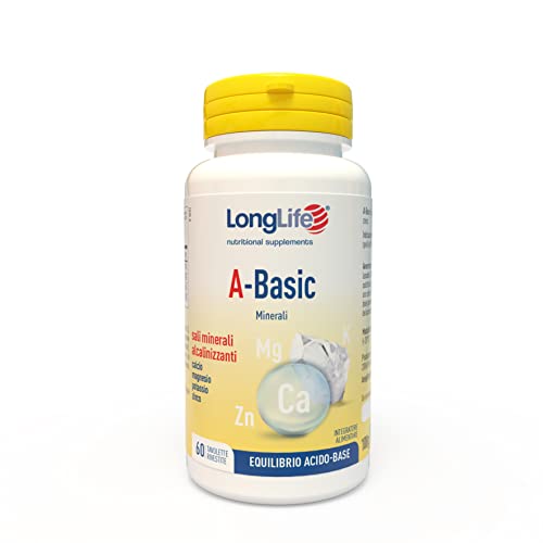 Longlife® A-Basic | Integratore Di Sali Minerali Alcalinizzanti | Potassio, Calcio, Magnesio E Zinco | Equilibrio Acido-Base Dell’Organismo | Vegano E
