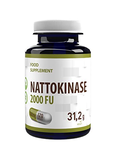 Nattokinase 120 Vegan Capsule Da 100 Mg Ciascuna (20.000 Fu/G) Certificato Di Analisi Di Agrolab Germania, Ad Alta Resistenza, Senza Riempitivi O Altr