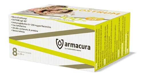 Armacura Colostrum 8 Flaconcini Bevibili 6 Ml - Alimento A Base Di Colostro Al 100% - Senza Lattosio - 1 Flaconcino Al Giorno