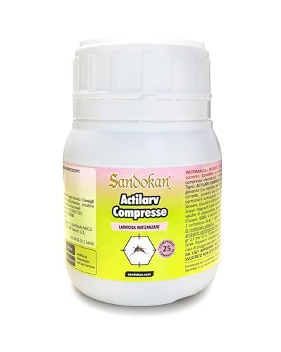 Larvicia Per Zanzare Sandokan 25 Compresse Effervescenti (Dividere In 2 Per Ottenere 50 Trattamenti)