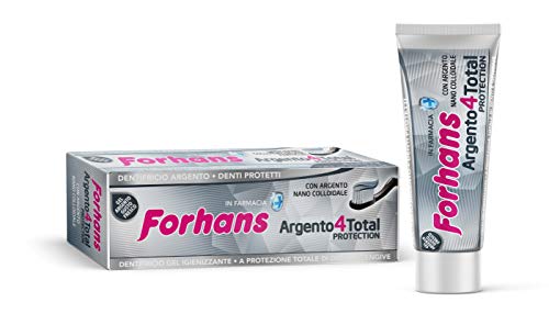 Forhans, Dentifricio Argento4Totalprotection, Dentifricio In Gel Con Argento Colloidale, Azione Totale, Dentifricio Antibatterico Per Igiene Orale, Co