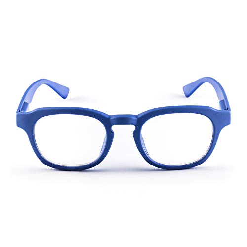 Contacta, Mayfair, Occhiali Da Lettura Per Uomo E Donna, Montatura Arrotondata Con Effetto Soft Touch E Aste Flex, Colore Light Blue, Diottrie +1,50,