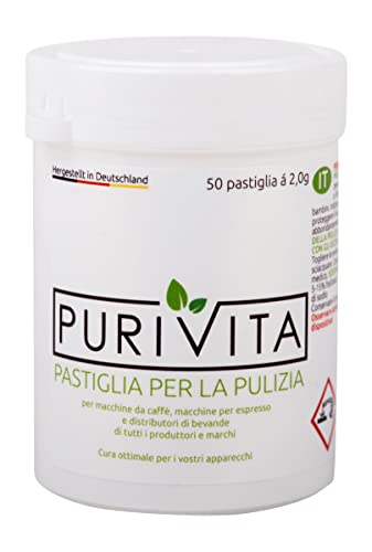 Purivita - Pastiglie Detergenti Per Macchine Caffè Automatiche, 50 Pezzi Da 2G