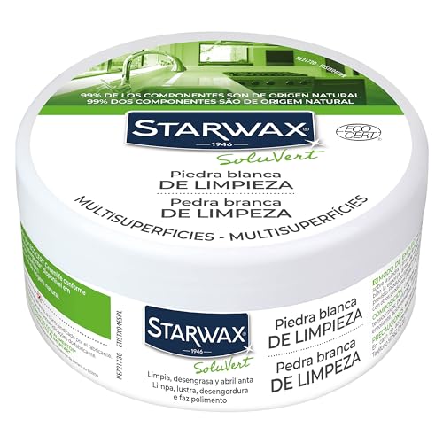 Starwax Pietra Detergente Bianca Multiuso - 100% Di Origine Naturale - Pulisce, Sgrassa E Lucida