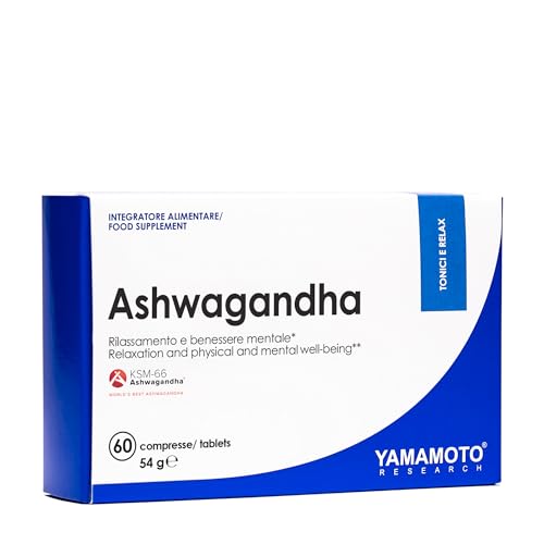 Yamamoto Research Ashwagandha Ksm-66 60 Compresse, Integratore Alimentare Tonico Di Ginseng Indiano, Azione Adattogena, Favorisce Il Rilassamento E Il