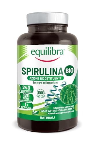 Equilibra Integratori Alimentari, Spirulina Bio, Integratore In Compresse Con Spirulina Da Agricoltura Biologica, Azione Ricostituente E Di Sostegno,