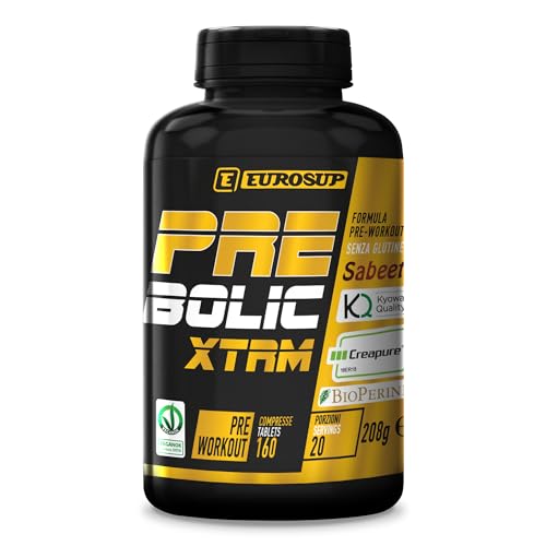 Pre Bolic Xtrm Eurosup - 160 Compresse - Creapure® - Kyowa Quality® - Sabeet™ - Bioperine® - Bcaa - Beta Alanina - Daa - Caffeina - Vit B1 E B6 - Senz