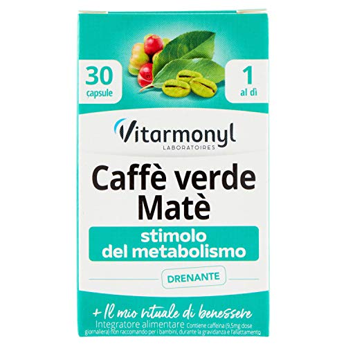 Vitarmonyl Caffè Verde Matè - Metabolismo Veloce - Energia Naturale - Sazietà Rapida - Supporto Digestivo - 30 Capsule