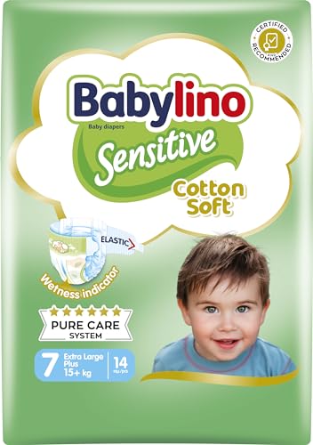 Babylino Sensitive Pannolini Taglia 7, Extra Large Plus (15+Kg), 14 Unità