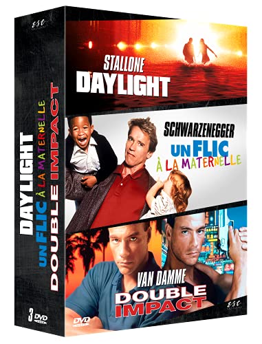 Coffret Les Gros Bras D'Hollywood : Stallone / Van Damme / Schwarzenegger - Daylight / Un Flic A La Maternelle / Double Impact