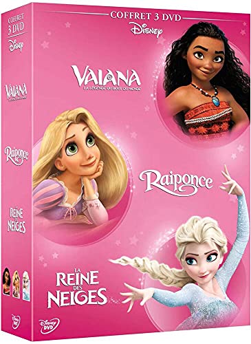 Coffret 3 Films : Vaiana, La Légende Du Bout Du Monde ; La Reine Des Neiges ; Raiponce