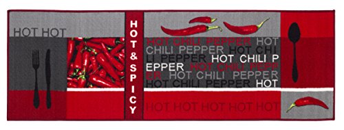 Andiamo Tappeto Da Cucina Hot Pepper, 100% Poliammide, Rot, 250 X 67 X 0,5 Cm