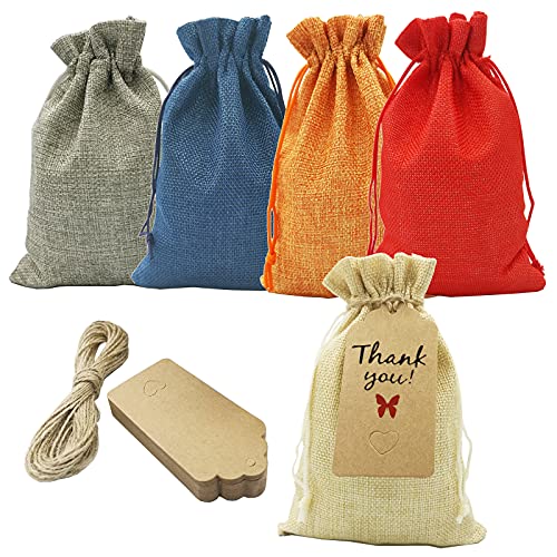 Dugyirs 30 Pezzi Sacchetti Di Juta Sacchetti Di Tela Con Coulisse 13Cmx18Cm Sacchetti Di Iuta Piccolo Sacchetti Regalo Per Gioielli, Matrimonio, Festa