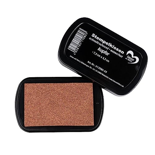 Ideen Mit Herz Tampone Per Timbri, Ad Asciugatura Rapida, Impermeabile, 7,5 Cm X 4,3 Cm (Rame)