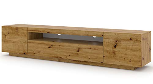 Aura, Mobile Lowboard Per Tv Da 200 Cm, Da Appendere O Da Posizionare In Verticale, Universale, Mobile Hi-Fi, Mobile Per Televisore (Rovere Artigianal